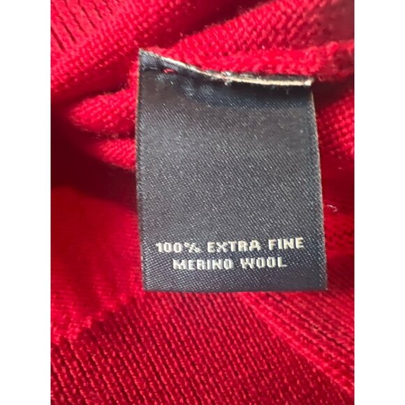 Hart Schaffner Marx Mens Red V-Neck Sweater Vest M 100% Extra Fine Merino Wool - Picture 3 of 6